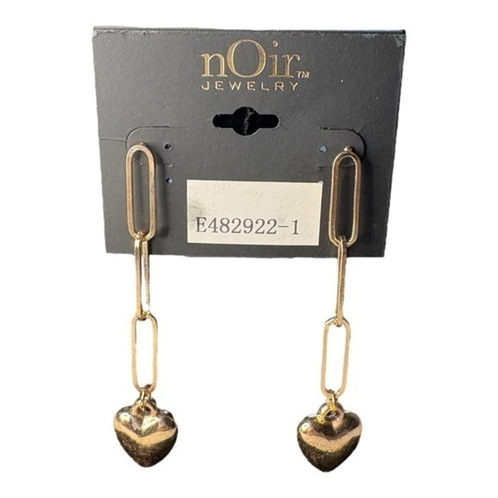 3/$25 NWT nOir Jewelry Gold Chain Heart Earrings